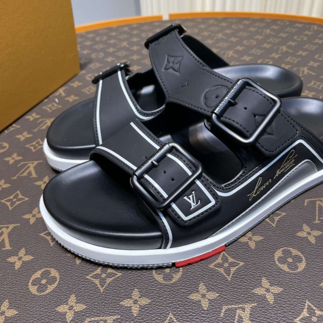 KICKWHO Louis Vuitton Black Trainer Slides - Image 5