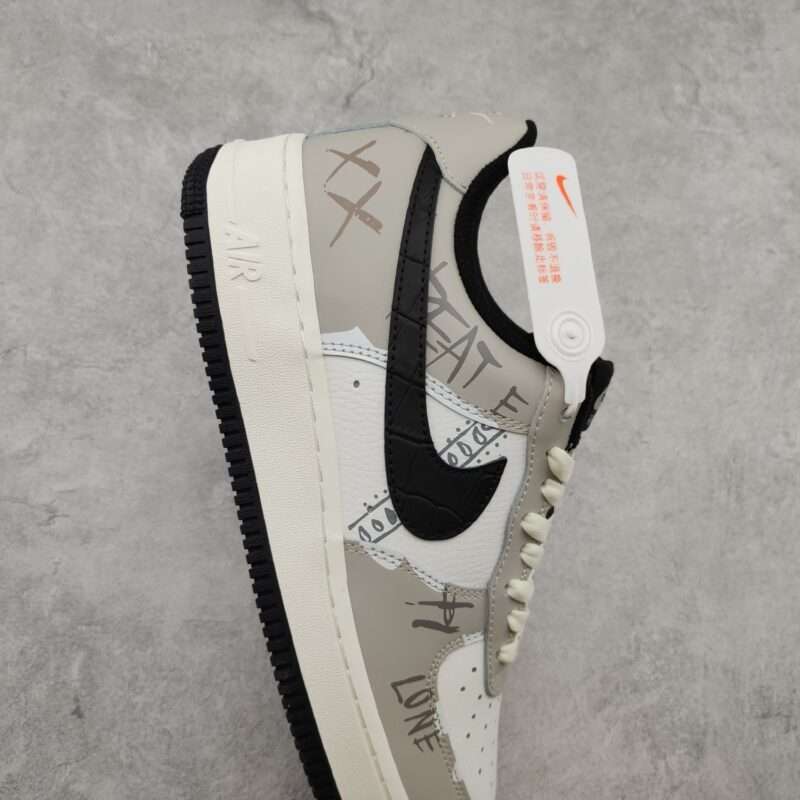 Kickswho Nike Air Force 1 07 Low Beige Light Grey Black - Image 5