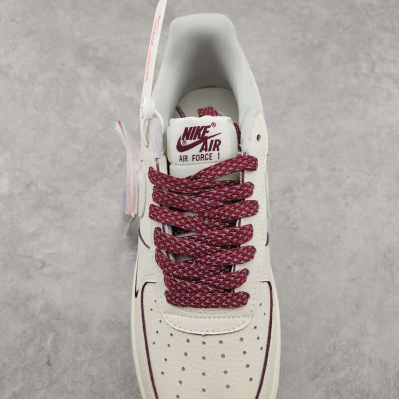 Kickswho Nike Air Force 1 07 Low SU19 Rice White Wine Red - Image 6