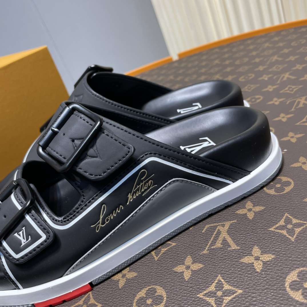 KICKWHO Louis Vuitton Black Trainer Slides - Image 6