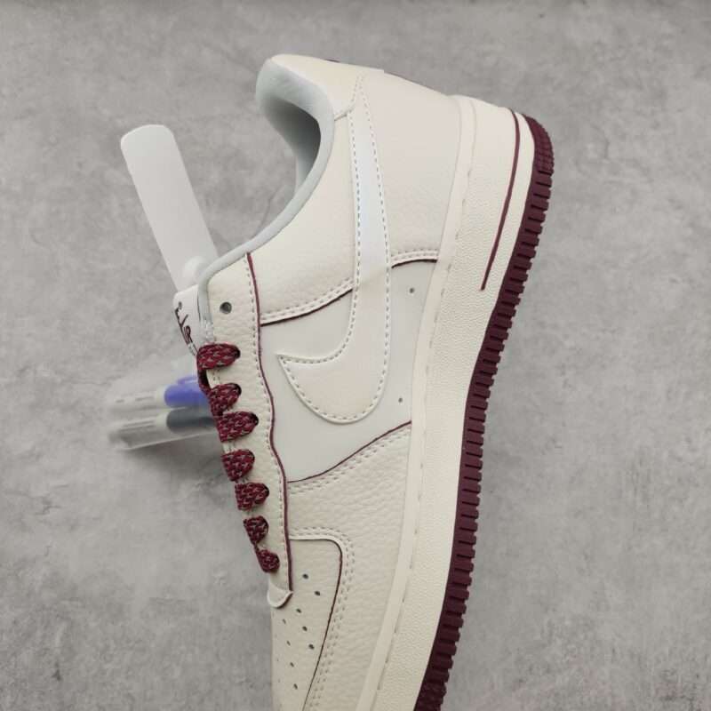Kickswho Nike Air Force 1 07 Low SU19 Rice White Wine Red - Image 7