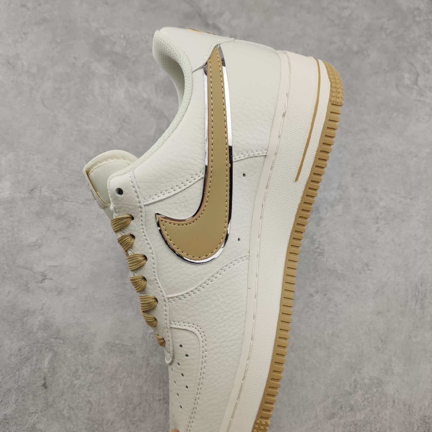 Kickswho Nike Air Force 1 07 Low Keep Fresh Beige Khaki Sliver - Image 7