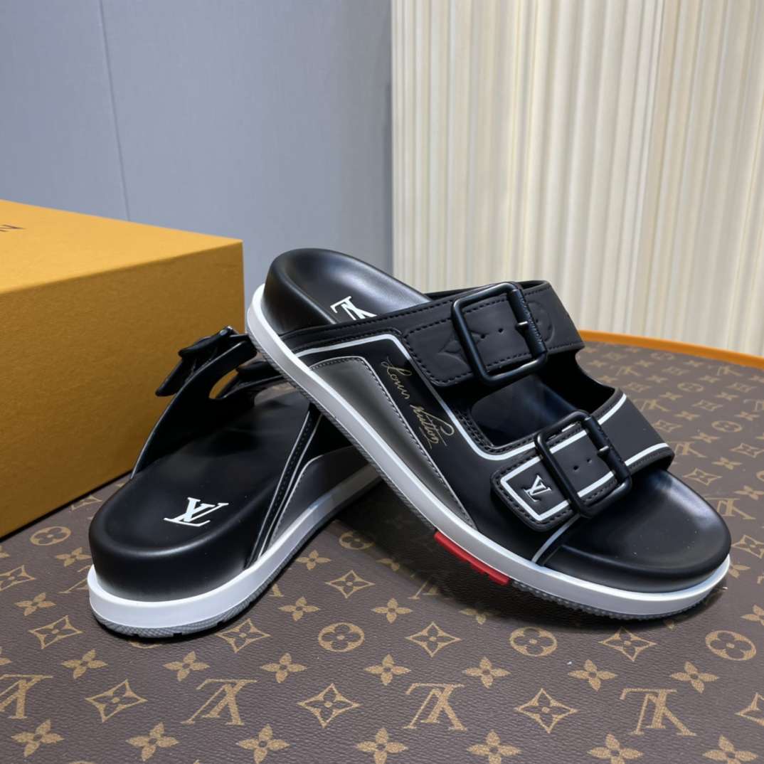 KICKWHO Louis Vuitton Black Trainer Slides - Image 7