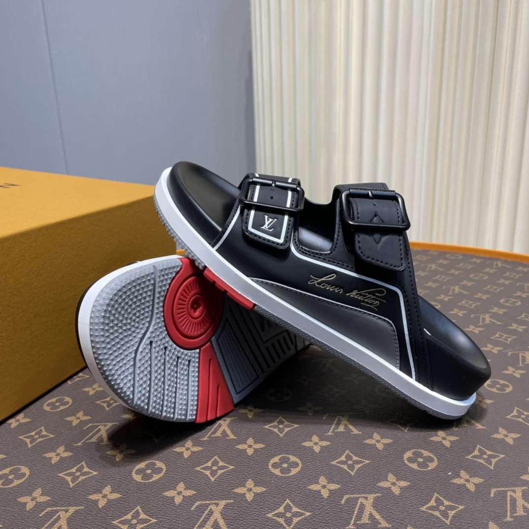 KICKWHO Louis Vuitton Black Trainer Slides - Image 8