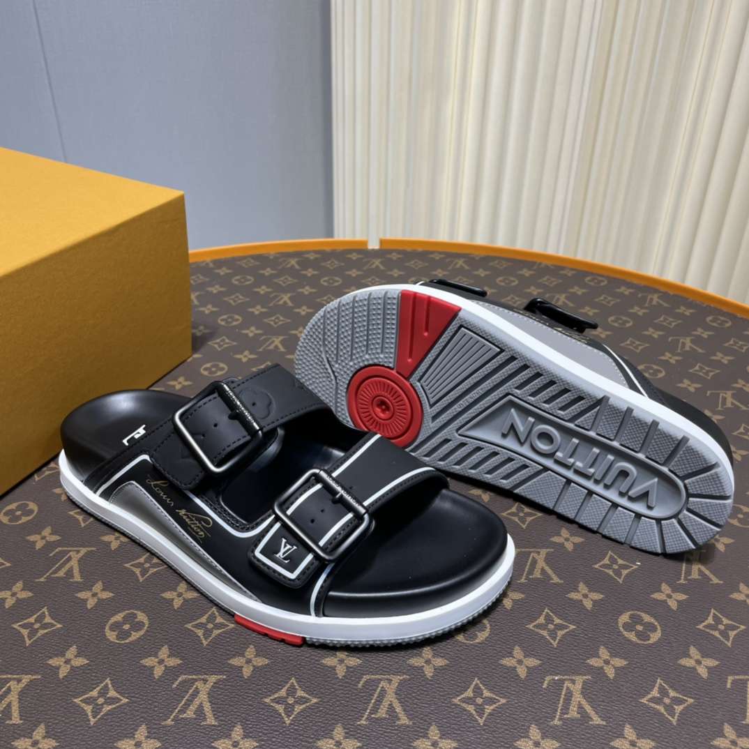 KICKWHO Louis Vuitton Black Trainer Slides - Image 9