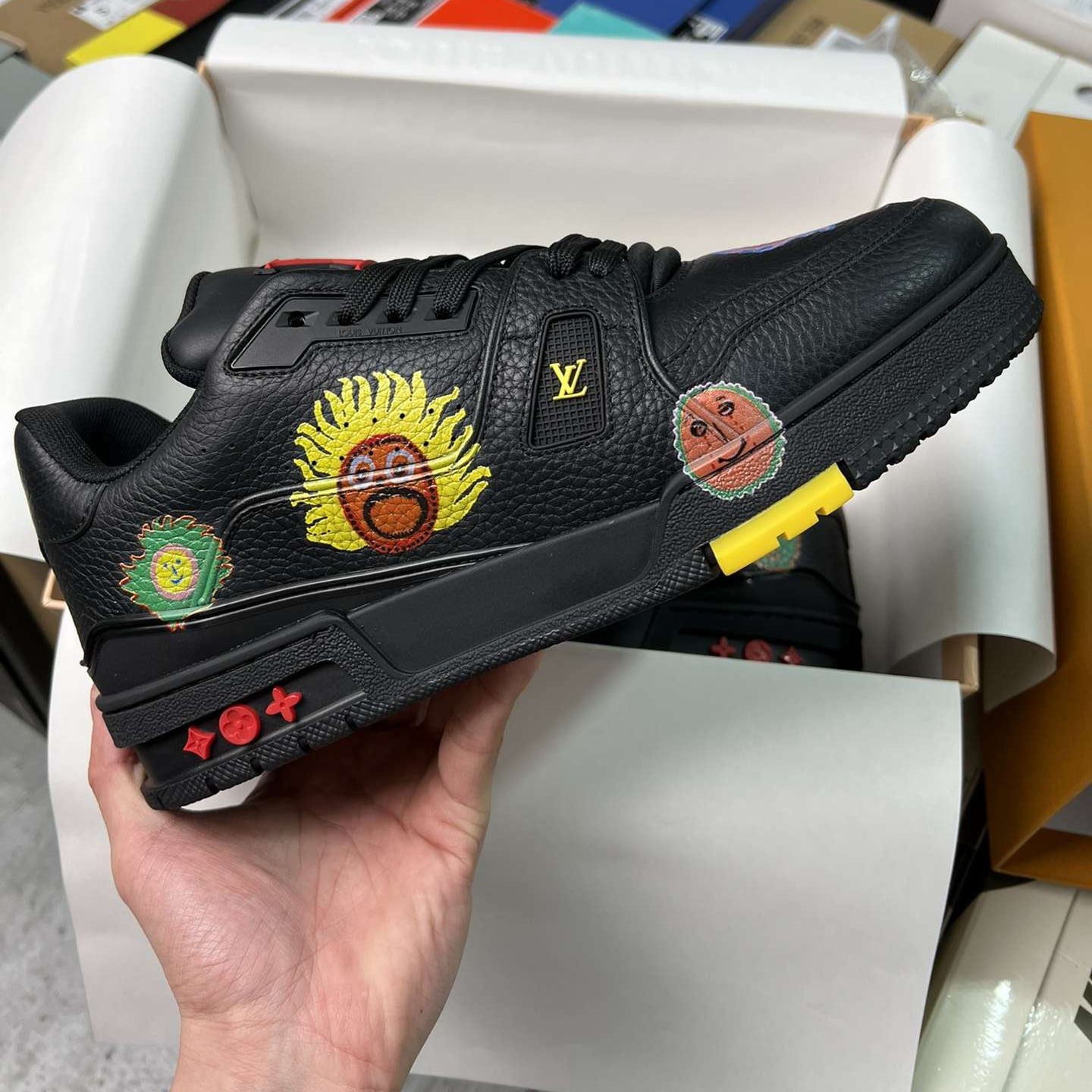 KICKWHO Louis Vuitton x Yayoi Kusama Trainer Black Print