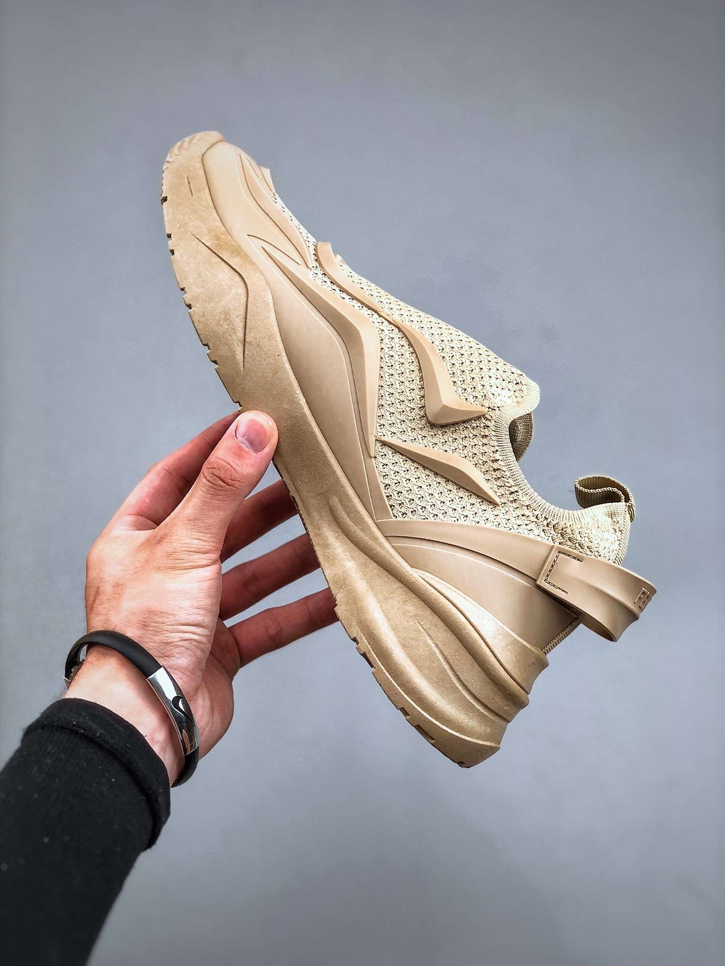 KICKWHO Fendi Flow Beige Mesh Running Sneakers - Image 2
