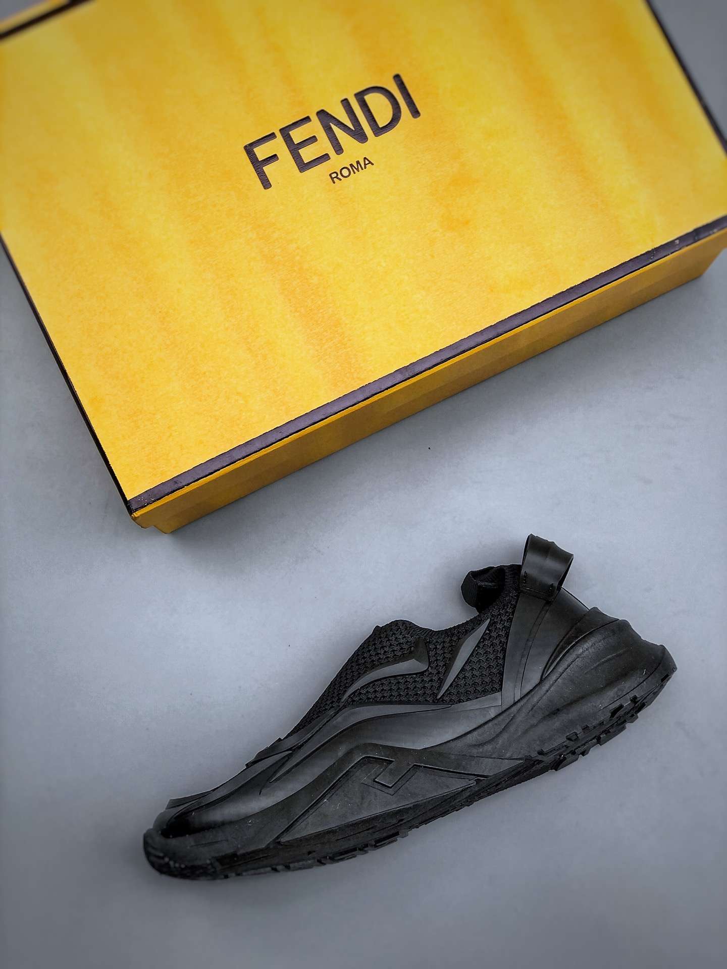 KICKWHO Fendi Flow Black Mesh Running Sneakers - Image 3