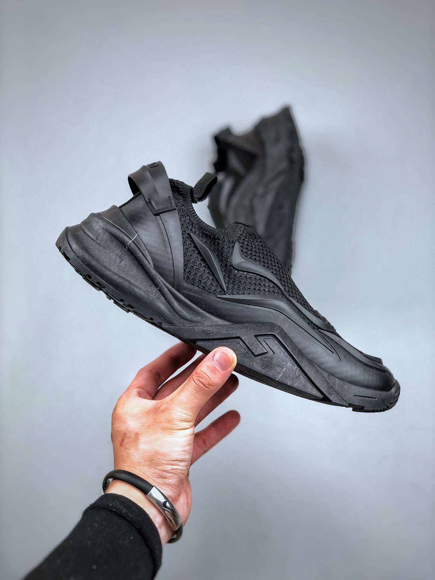 KICKWHO Fendi Flow Black Mesh Running Sneakers - Image 4