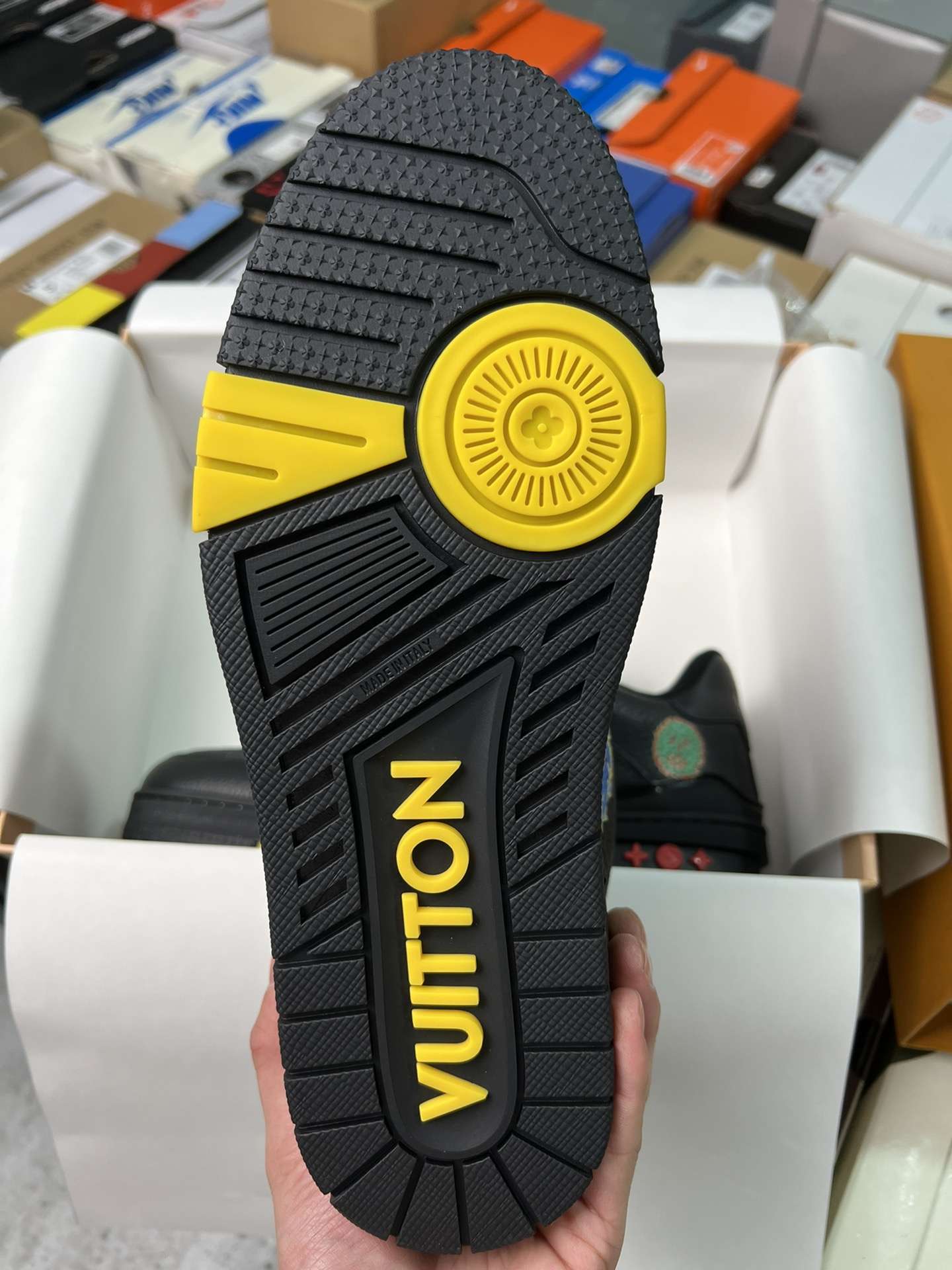 KICKWHO Louis Vuitton x Yayoi Kusama Trainer Black Print - Image 5