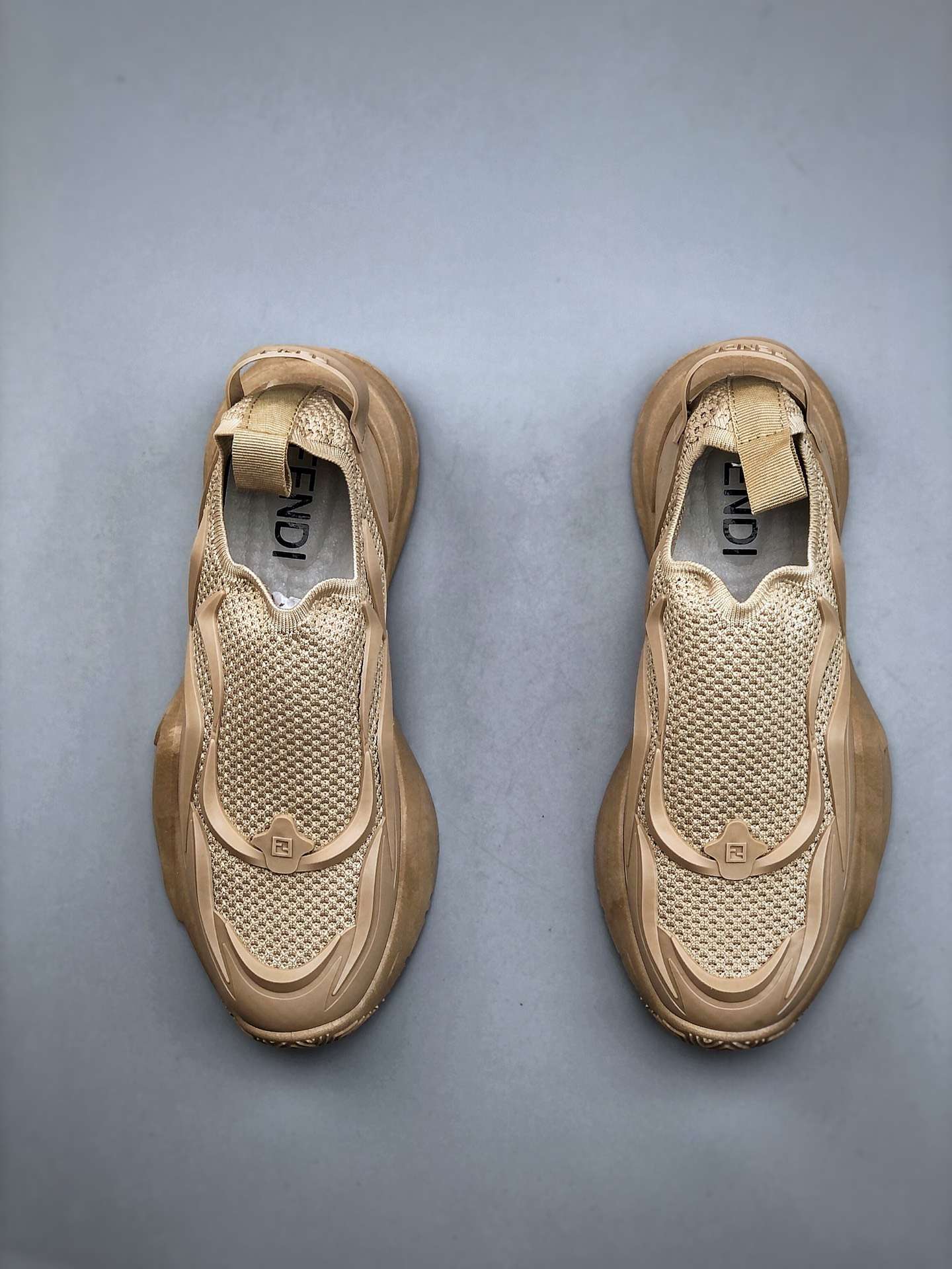 KICKWHO Fendi Flow Beige Mesh Running Sneakers - Image 5