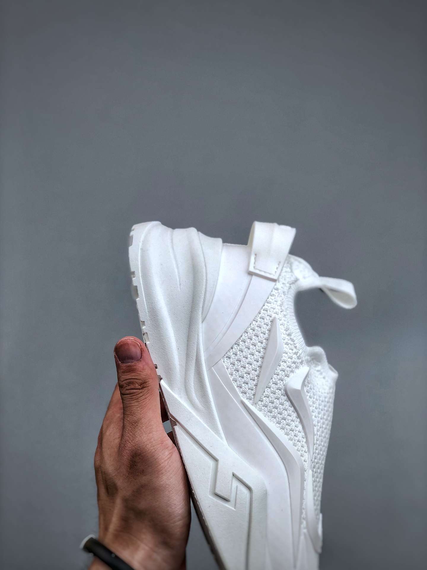 KICKWHO Fendi Flow White Mesh Running Sneakers - Image 6
