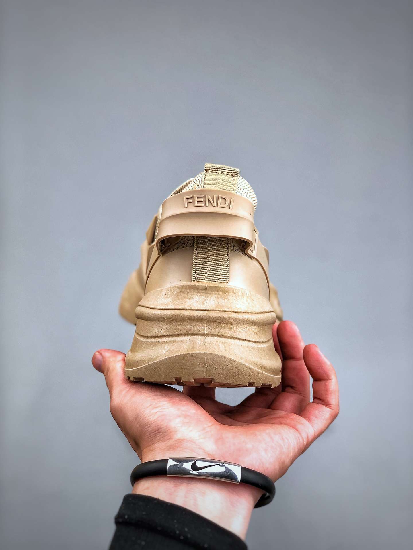 KICKWHO Fendi Flow Beige Mesh Running Sneakers - Image 7