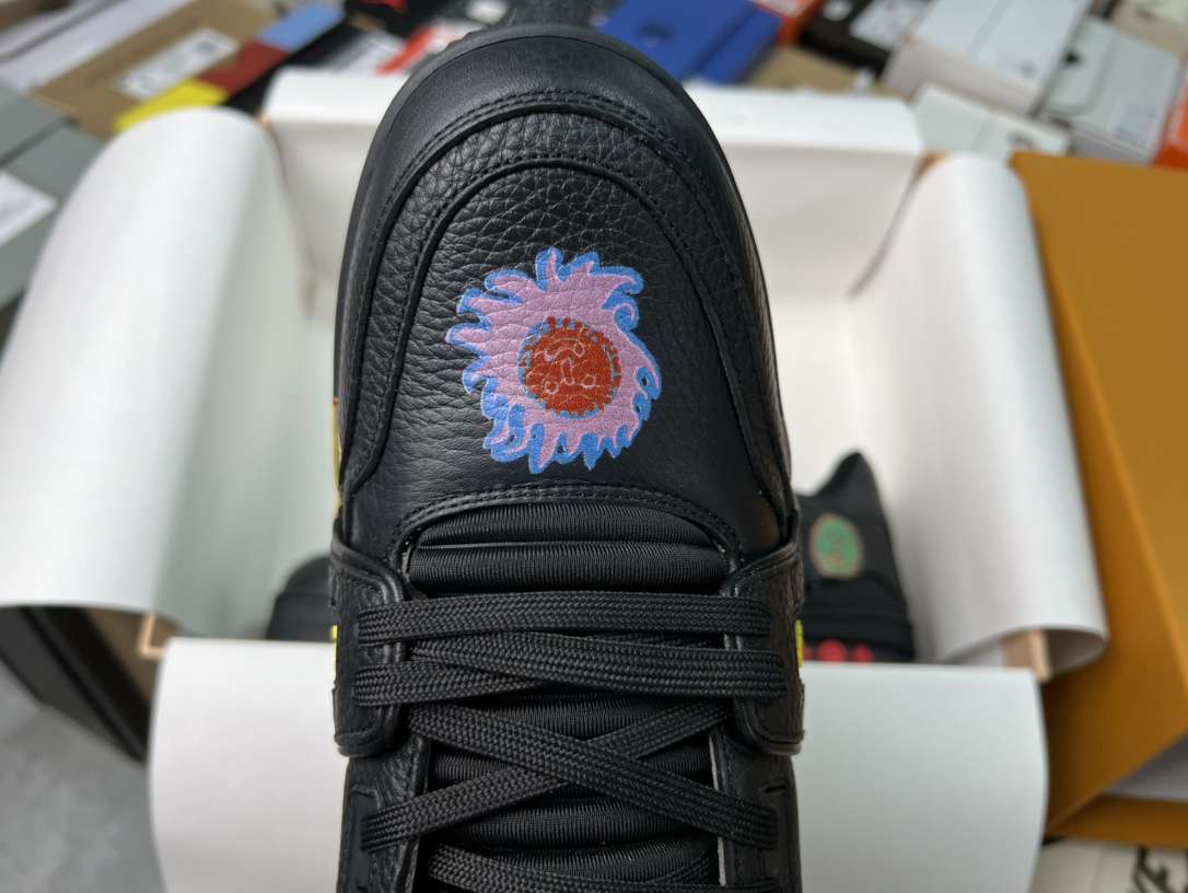 KICKWHO Louis Vuitton x Yayoi Kusama Trainer Black Print - Image 8