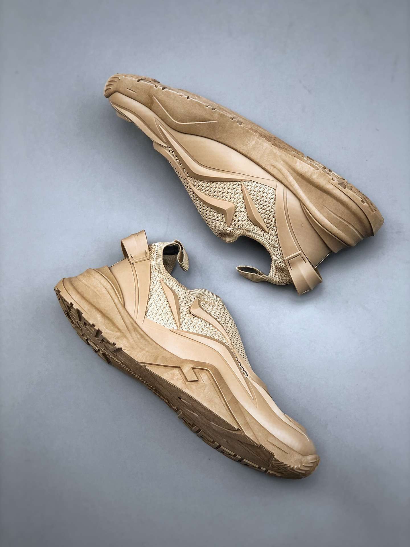 KICKWHO Fendi Flow Beige Mesh Running Sneakers - Image 9