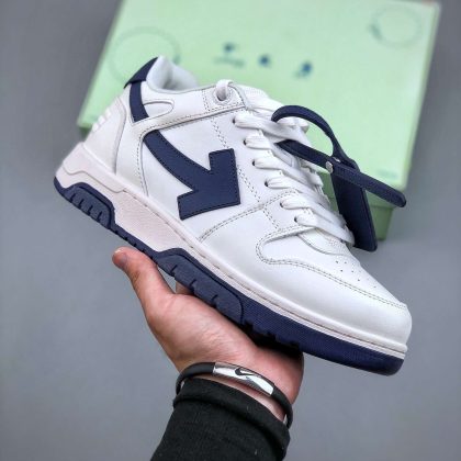 Kickswho Off-White Out Of Office Low-top Sneakers"OOO" White White Navy Blue