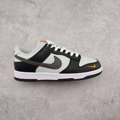 Kickswho Nike Dunk Low Grey Black Orange Mini Swoosh FN7808-001