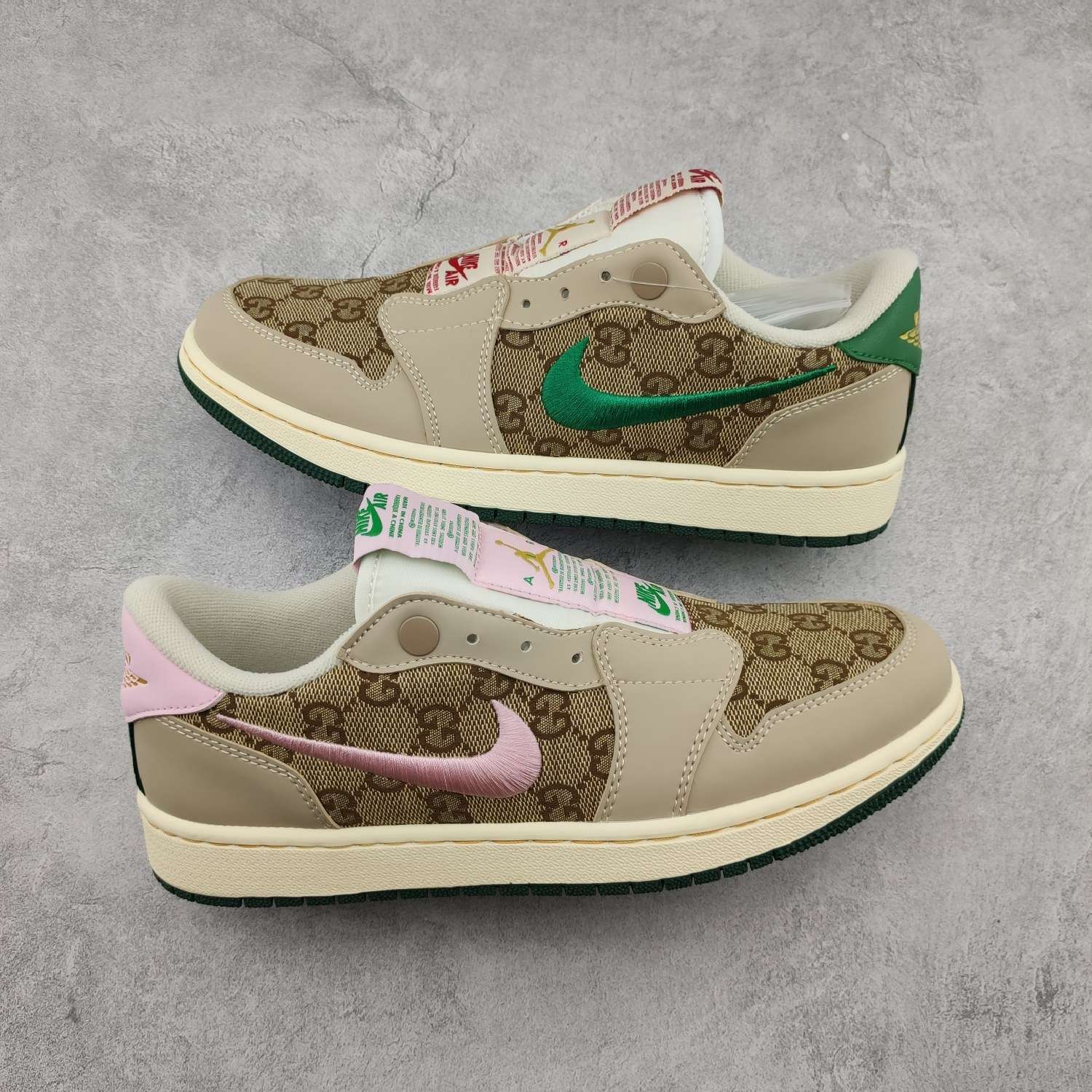 Kickswho Gucci x Air Jordan 1 Low Slip Shadow AV3918-318 - Image 2