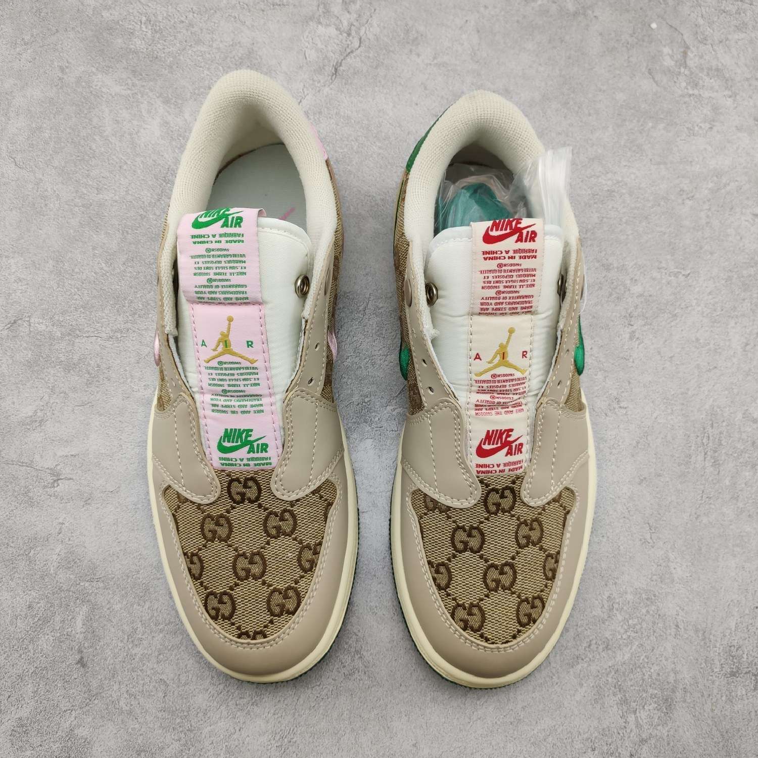 Kickswho Gucci x Air Jordan 1 Low Slip Shadow AV3918-318 - Image 3
