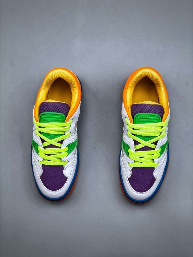 Kickswho Gucci Basket Demetra Lace Up Low Top Sneaker Multicolor （Green Orange Purple） - Image 5