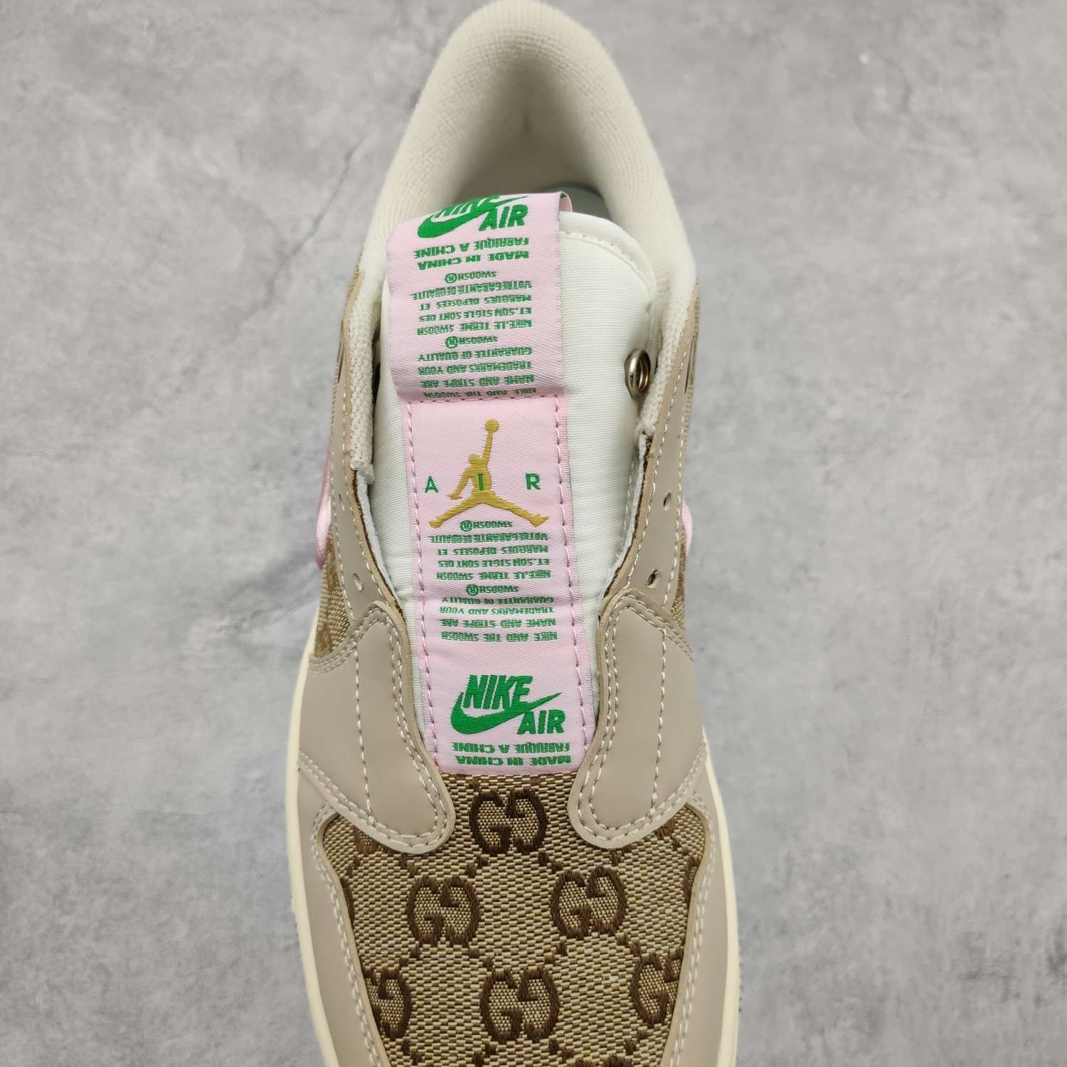 Kickswho Gucci x Air Jordan 1 Low Slip Shadow AV3918-318 - Image 6