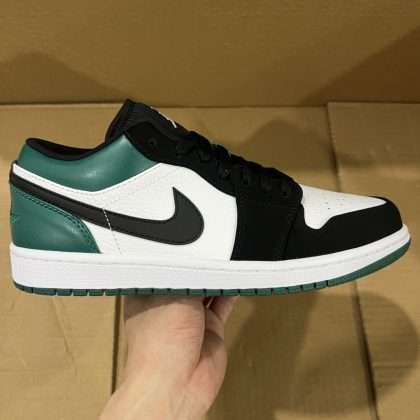 Kickswho Jordan 1 Low White Black Mystic Green