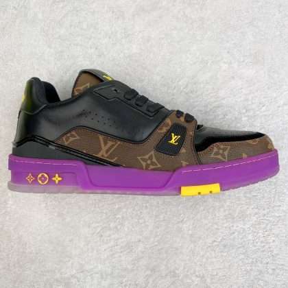 Kickswho LV Louis Vuitton Trainer Sneaker #54 Purple Black Brown