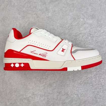 Kickswho LV Louis Vuitton Trainer #54 Signature White Red