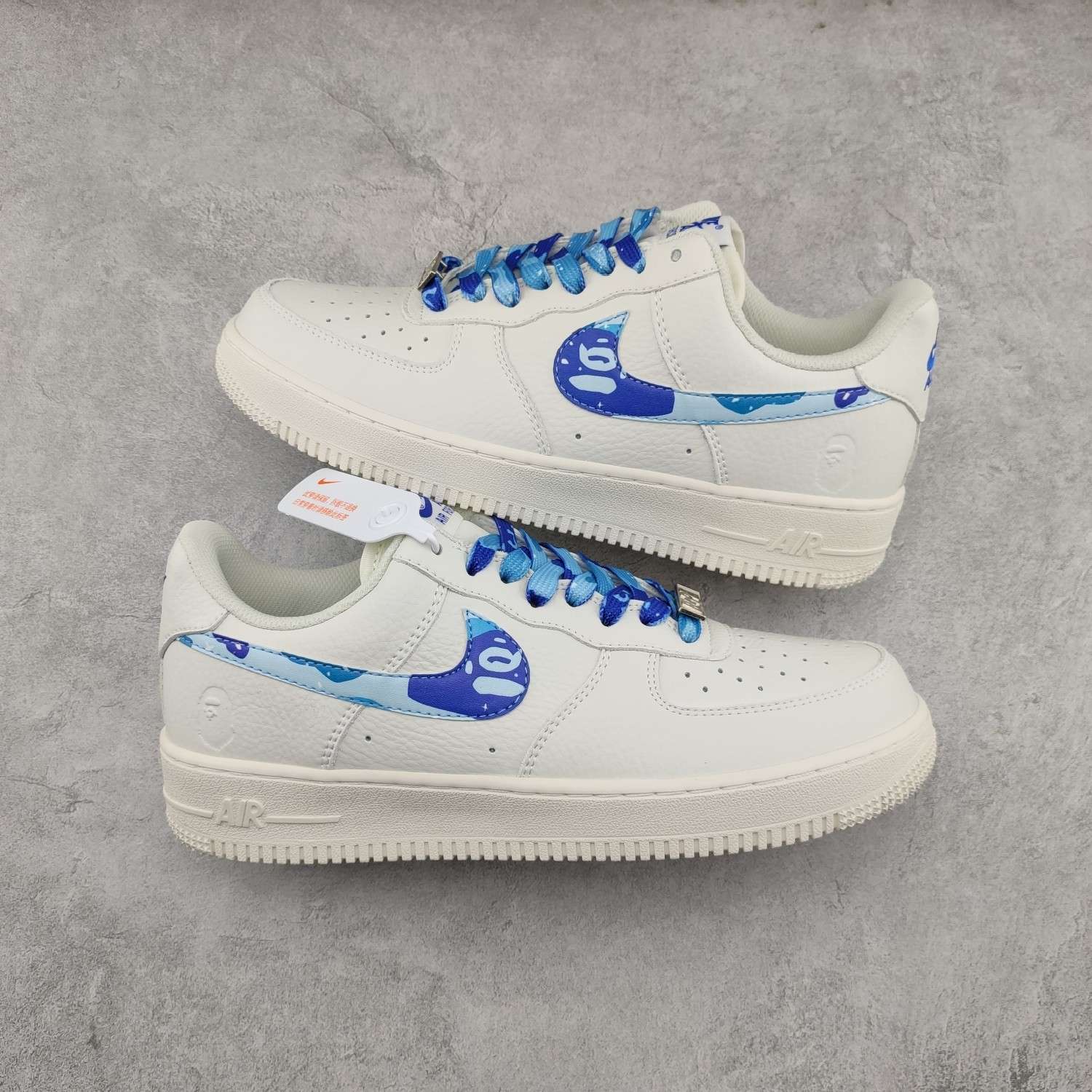 Kickswho Bape x Air Force 1 Custom Blue - Image 2