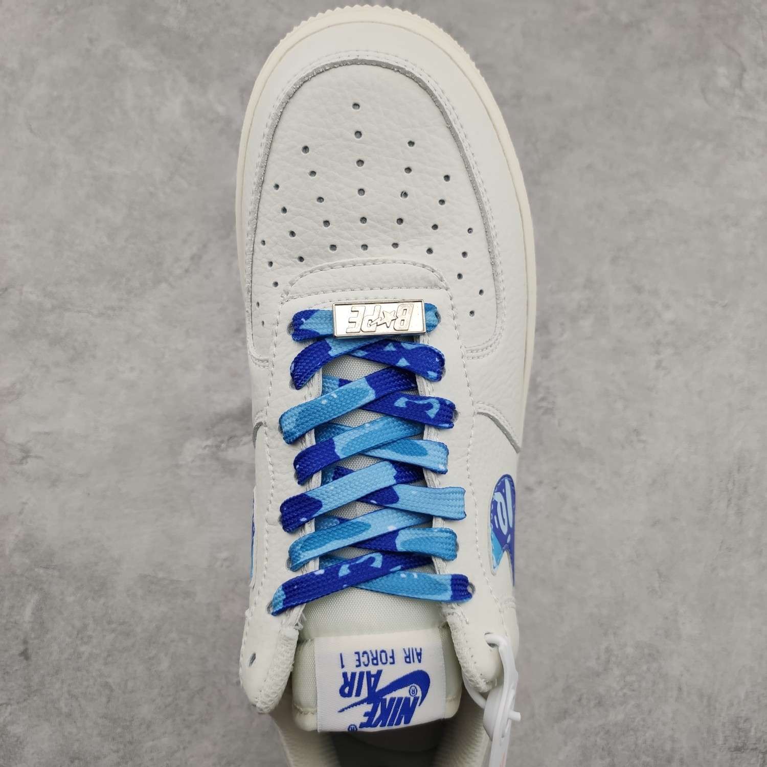 Kickswho Bape x Air Force 1 Custom Blue - Image 4