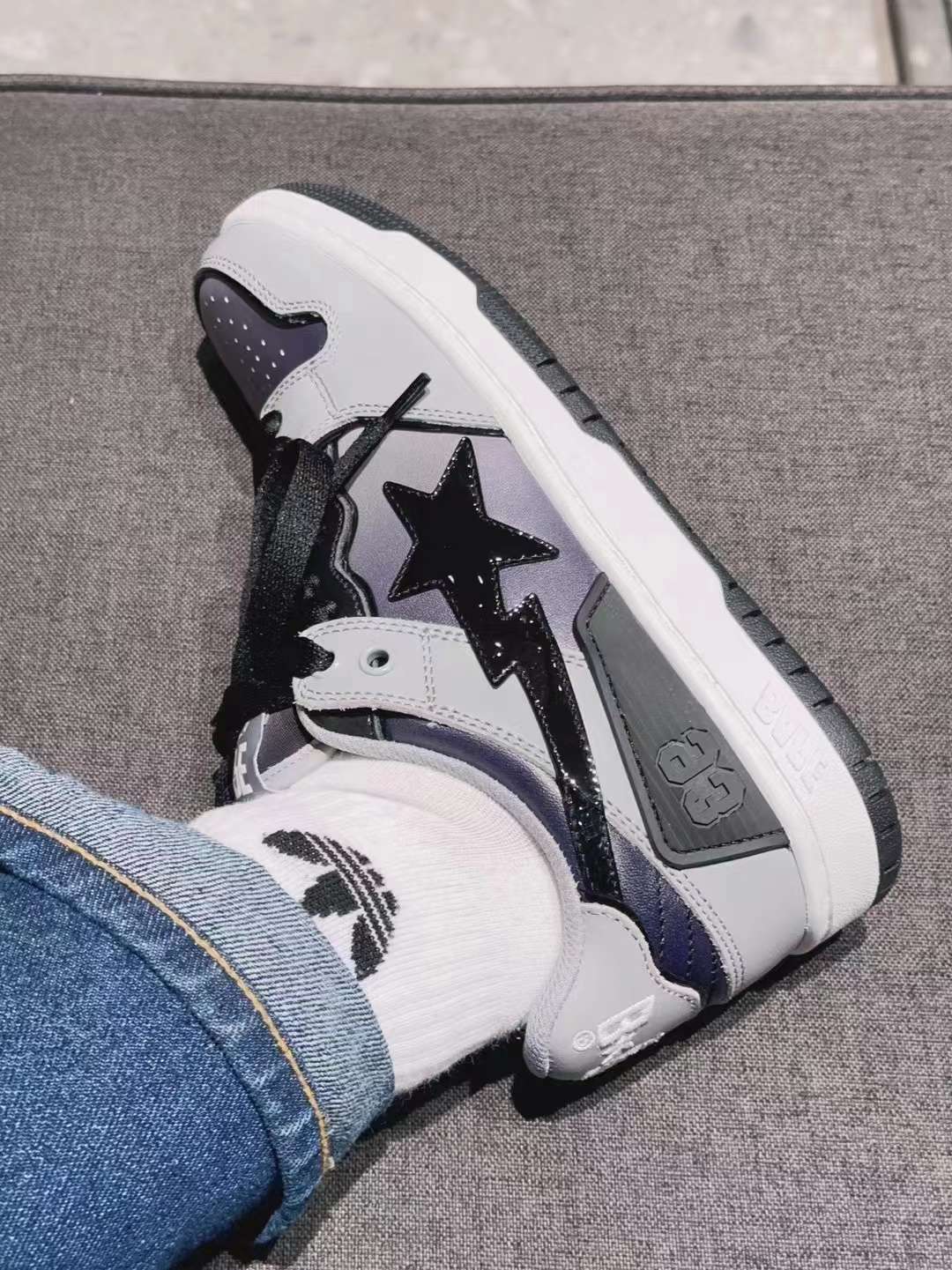 Kickswho A Bathing Ape Bape SK8 Sta Grey Gradation - Image 4