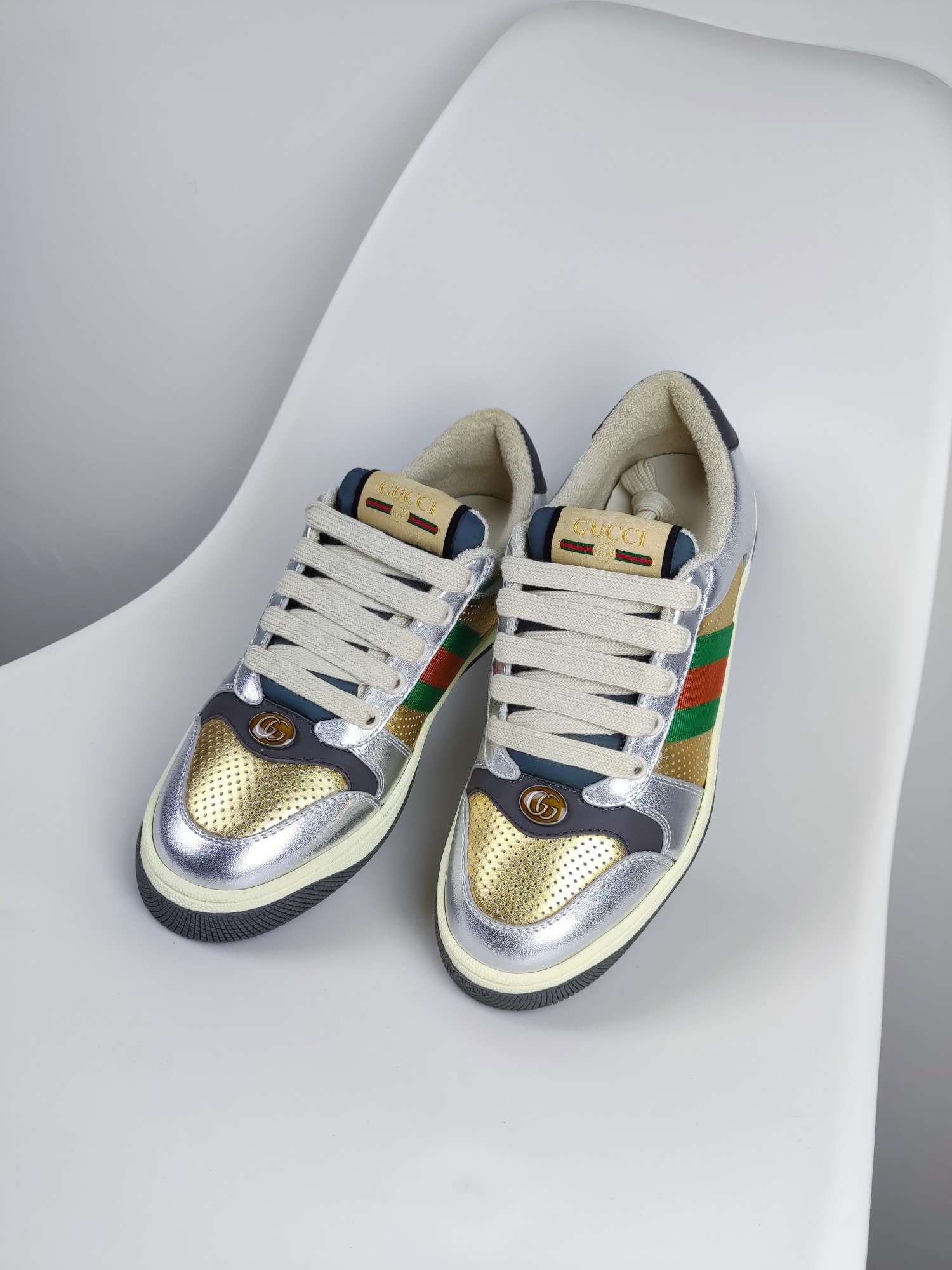 KICKWHO Gucci Wmns Screener 'Silver Gold' - Image 7