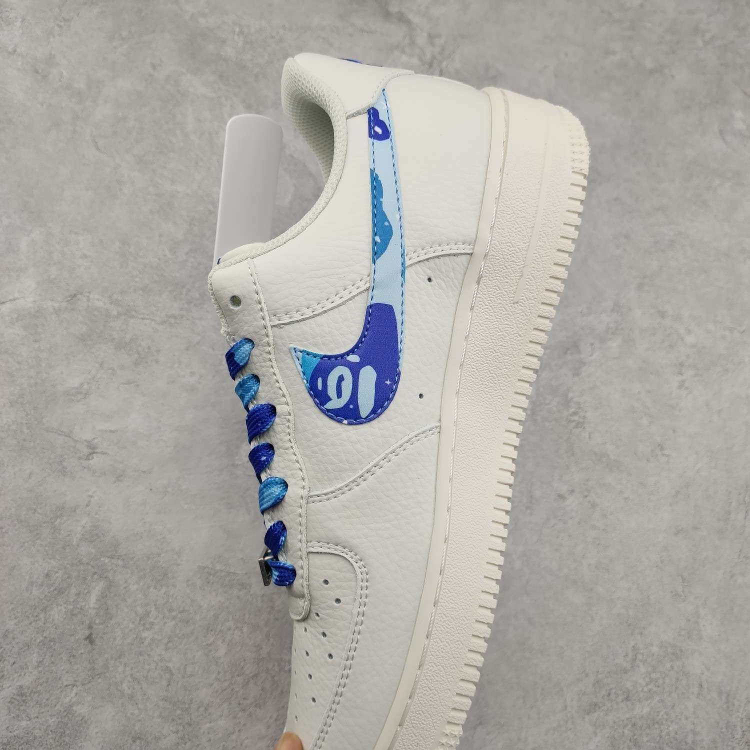 Kickswho Bape x Air Force 1 Custom Blue - Image 7