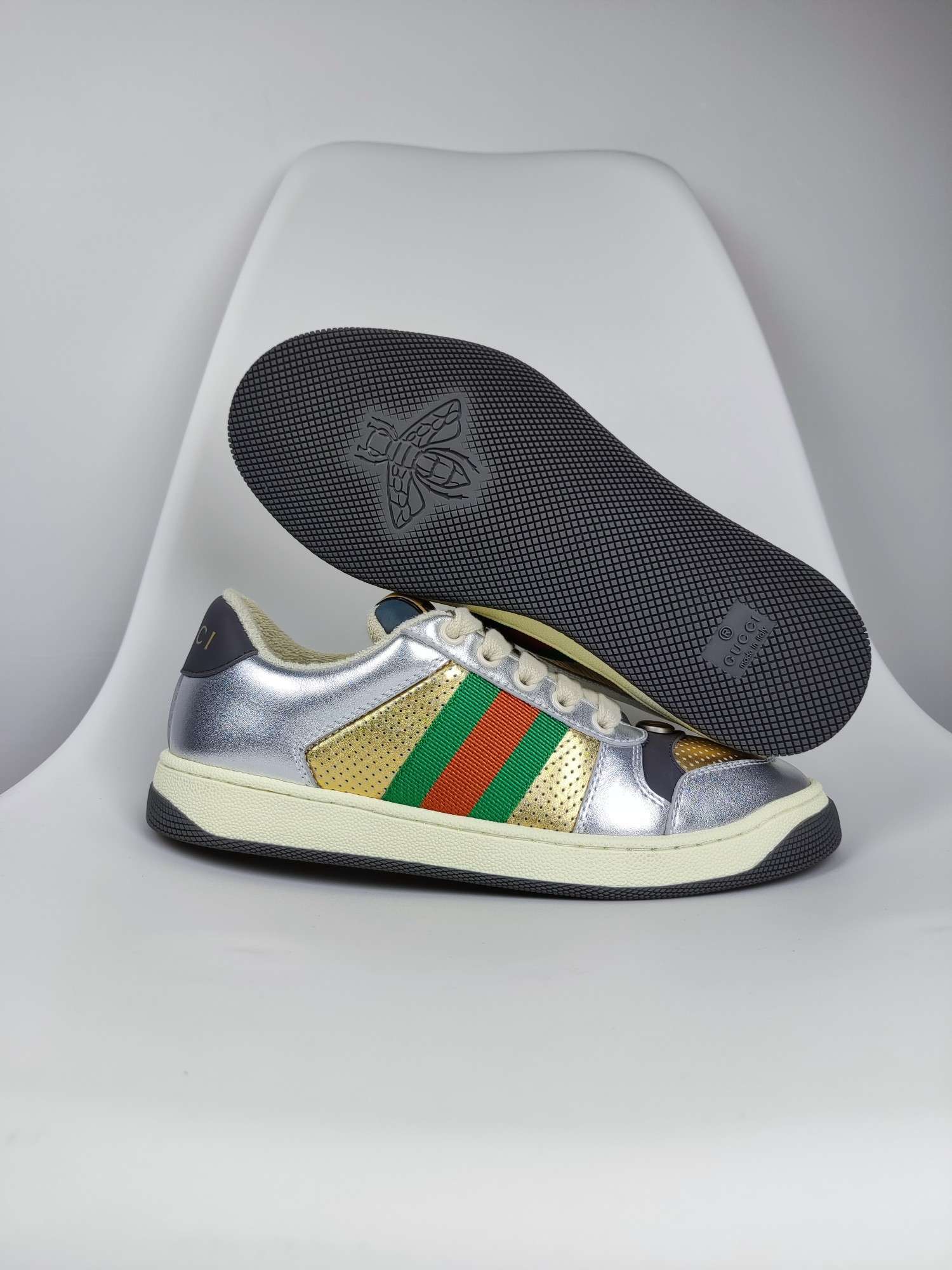 KICKWHO Gucci Wmns Screener 'Silver Gold' - Image 9