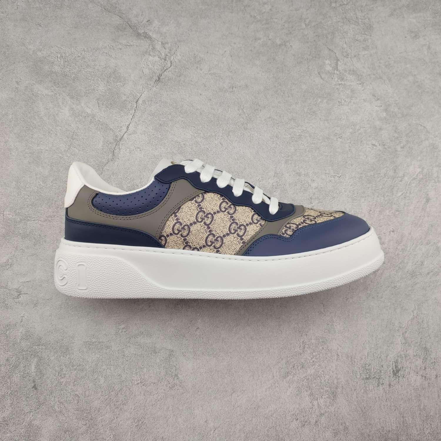 Kickswho Gucci Chunky B Screener GG Sneaker in Blue