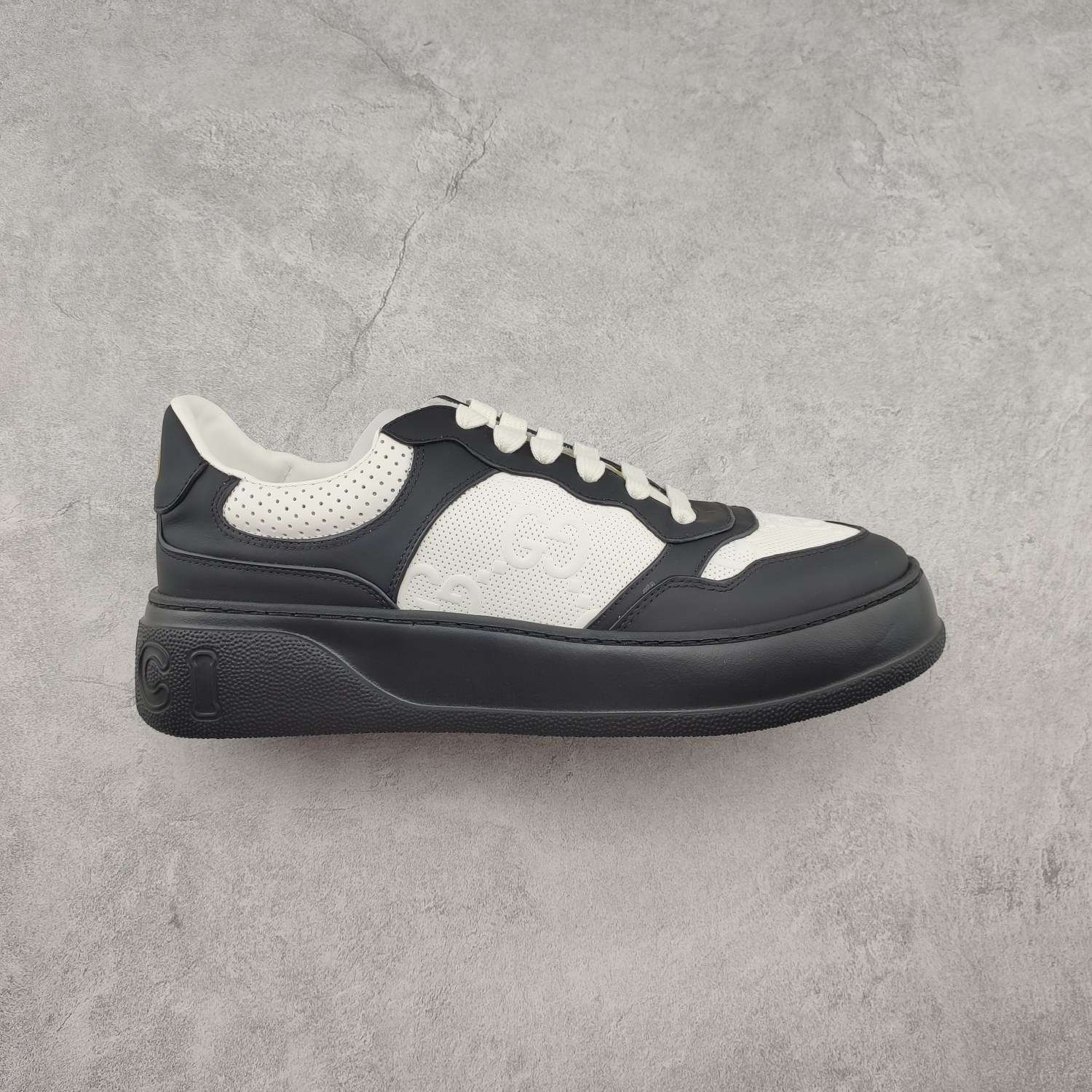 Kickswho Gucci Chunky B Screener GG Sneaker in Black White