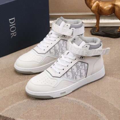 KICKWHO New Dior B27 High Top Sneakers Oblique Jacquard "White"