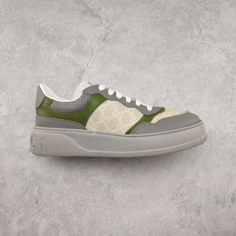Kickswho  Gucci Chunky B Screener GG Sneaker in Green grey