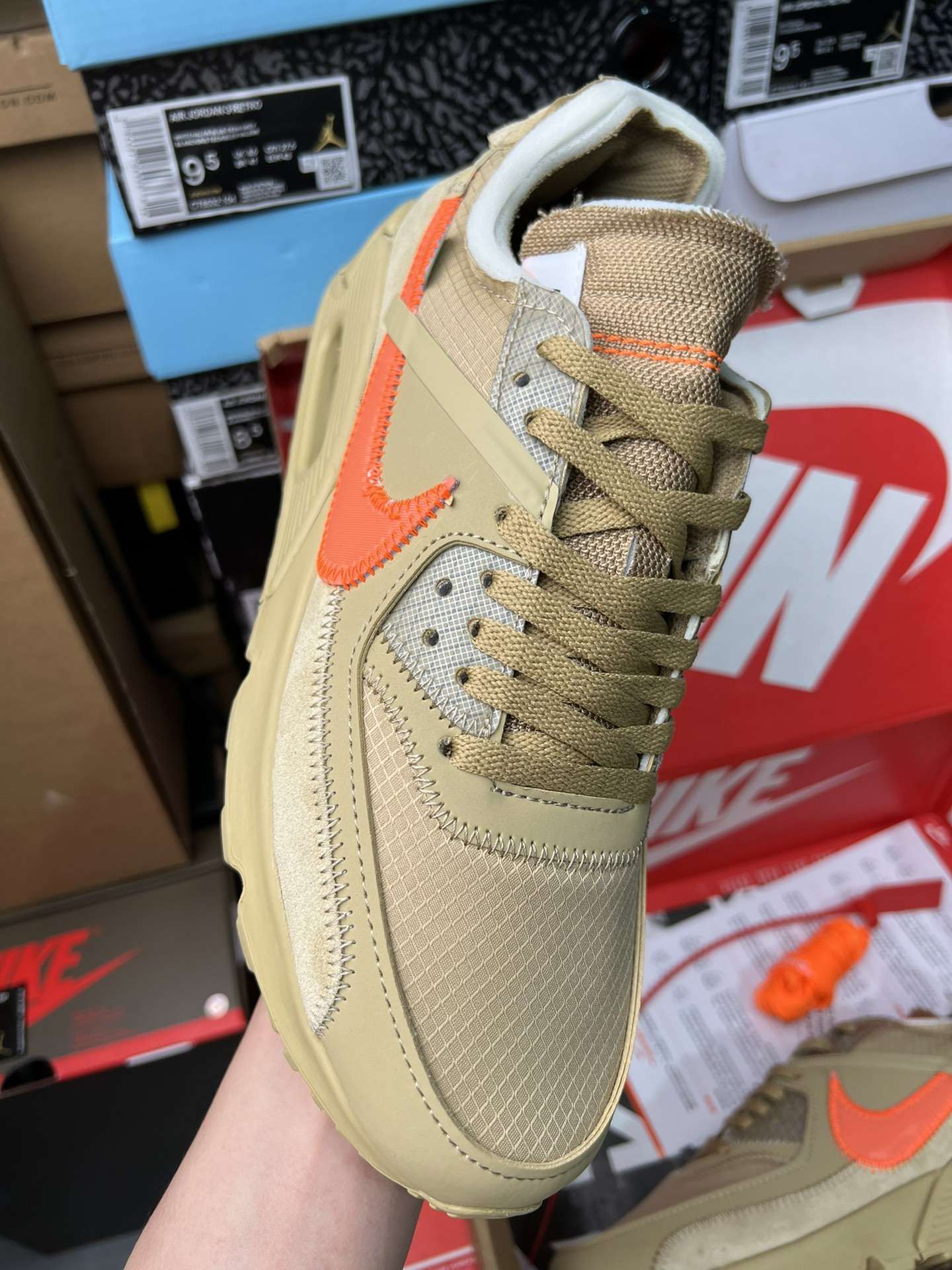Kickswho Off-White x Air Max 90 'Desert Ore' AA7293 200 - Image 2