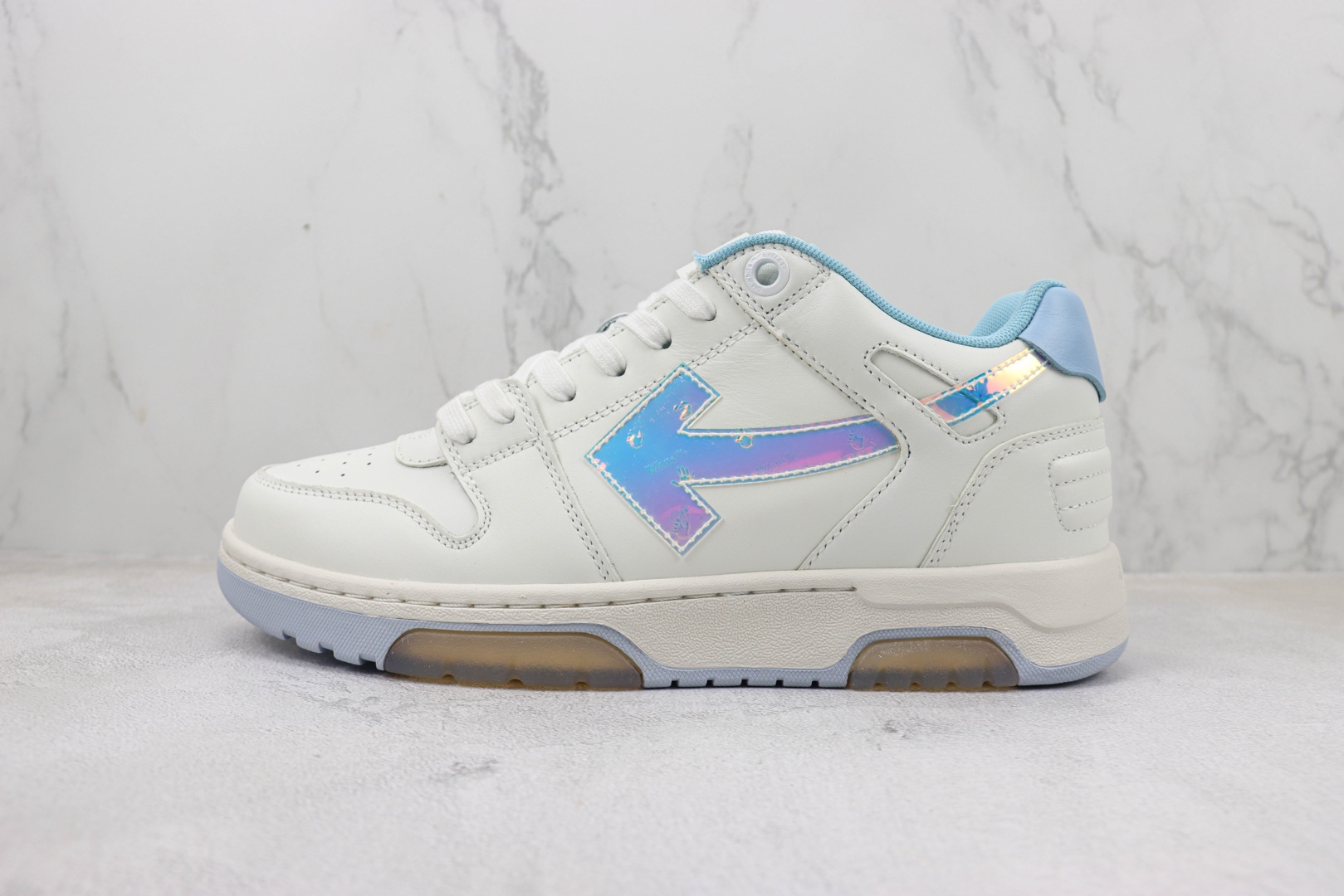 Kickswho Off-White Out Of Office Low-top OOO Low Tops White Iridescent Blue - Image 2