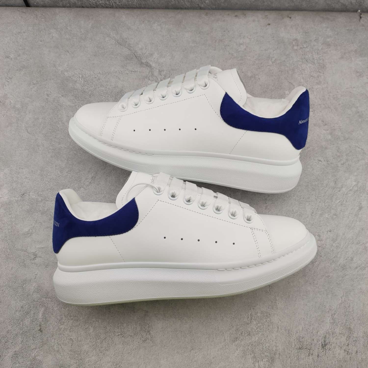 Kickswho Alexander McQueen Oversized Sneaker in White/Paris Blue - Image 2