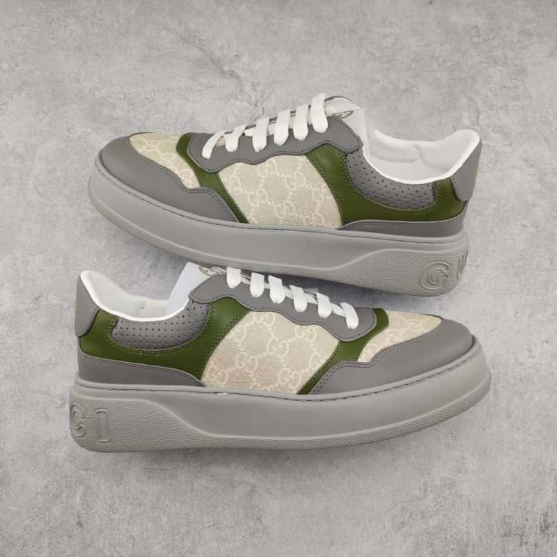 Kickswho  Gucci Chunky B Screener GG Sneaker in Green grey - Image 2
