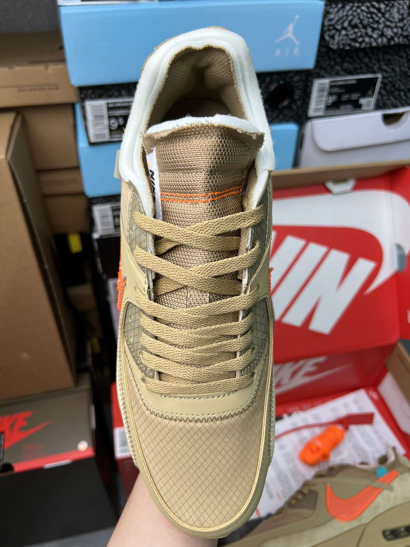 Kickswho Off-White x Air Max 90 'Desert Ore' AA7293 200 - Image 3