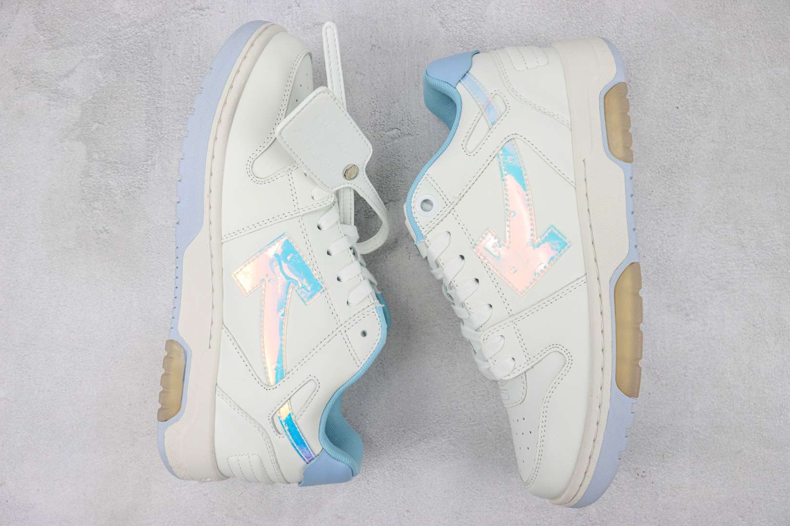 Kickswho Off-White Out Of Office Low-top OOO Low Tops White Iridescent Blue - Image 3