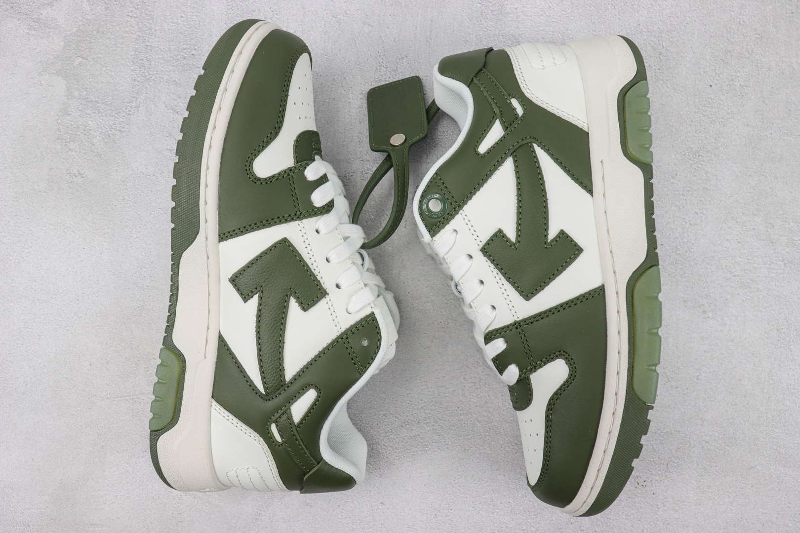 Kickswho Off-White Out Of Office OOO Low Tops White Khaki - Image 3
