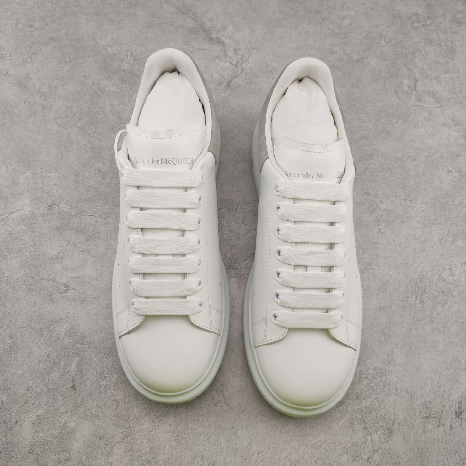 Kickswho Alexander McQueen Oversized Sneaker in White/Grey - Image 3