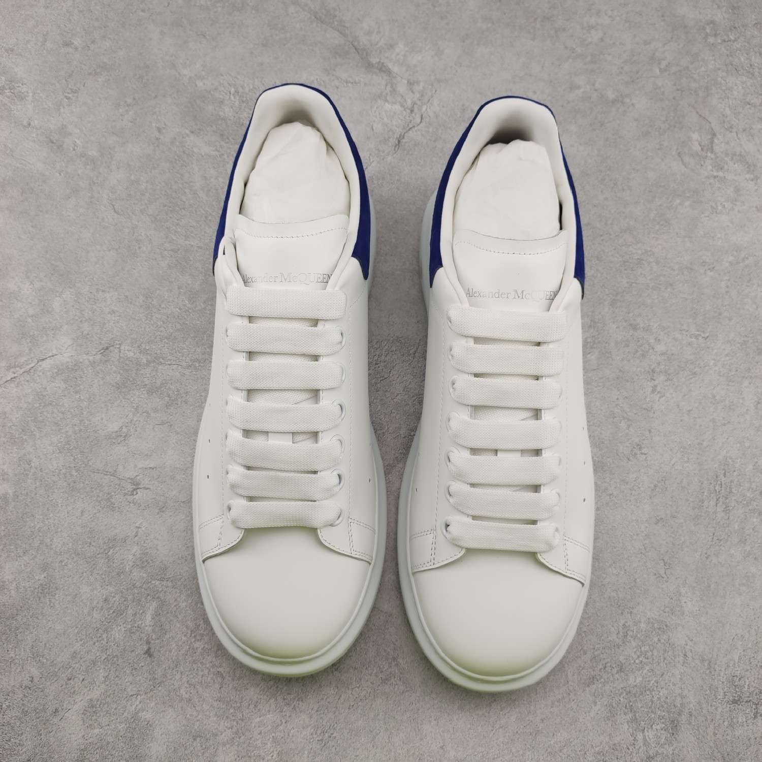 Kickswho Alexander McQueen Oversized Sneaker in White/Paris Blue - Image 3