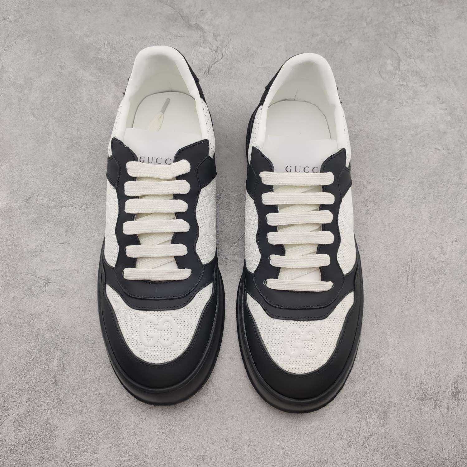 Kickswho Gucci Chunky B Screener GG Sneaker in Black White - Image 3