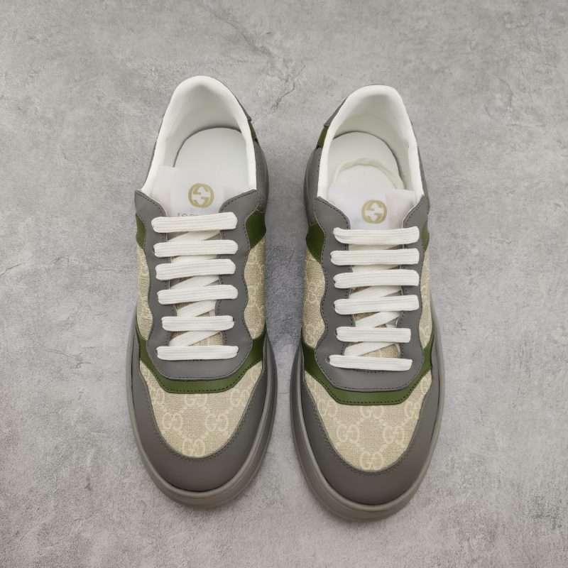 Kickswho  Gucci Chunky B Screener GG Sneaker in Green grey - Image 3