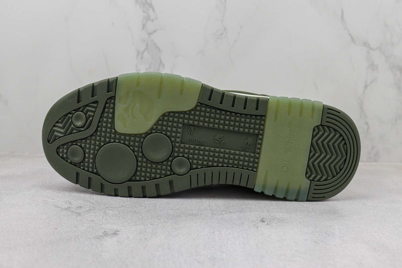 Kickswho Off-White Out Of Office OOO Low Tops White Khaki - Image 4